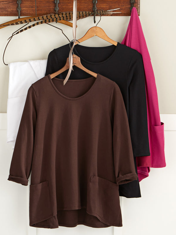Beyond Basic Trapeze Top - 3/4 Sleeve FINAL SALE (No Returns)