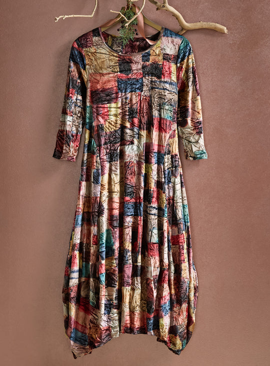 Crushed Velvet Mosaic Dress
