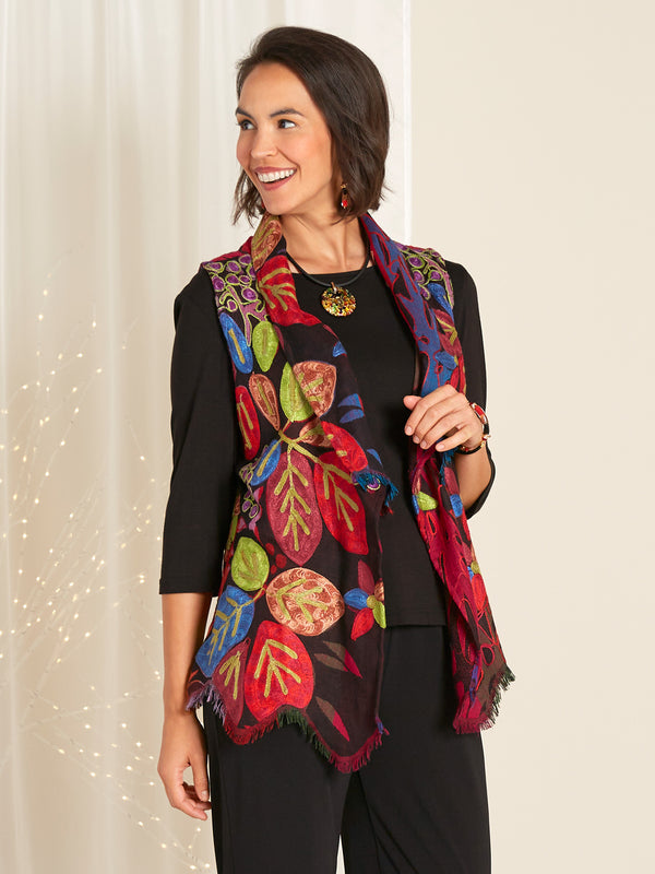 A New Leaf Embroidered Vest FINAL SALE (No Returns)