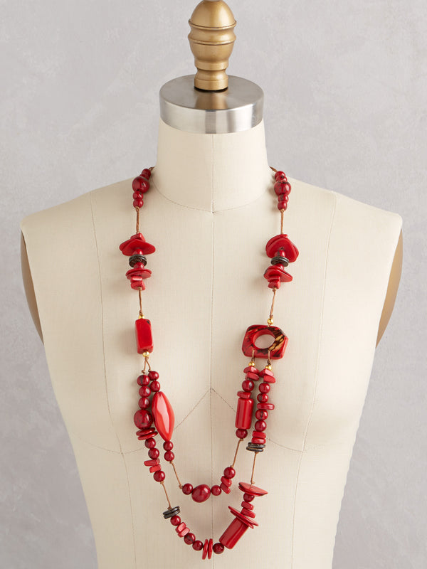 Berry and Bead Tagua Necklace