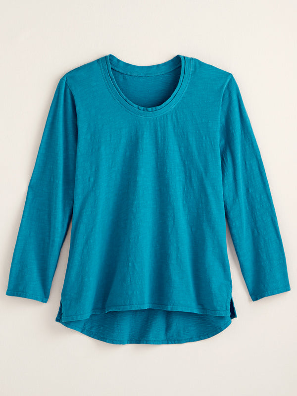 Classic Cotton High-Low Top - Slub Knit Solid FINAL SALE (No Returns)