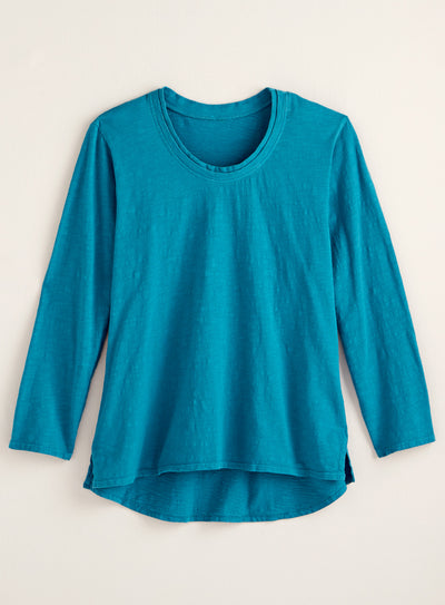 Classic Cotton High-Low Top - Slub Knit Solid FINAL SALE (No Returns)