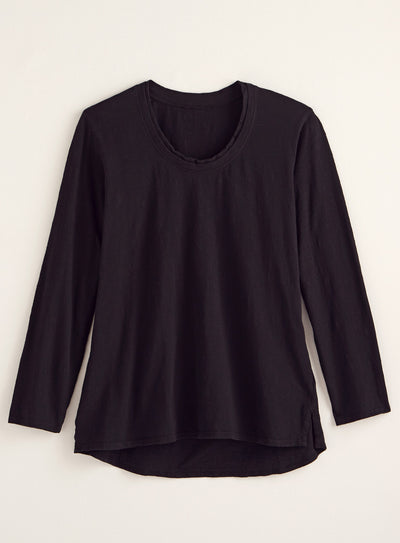 Classic Cotton High-Low Top - Slub Knit Solid FINAL SALE (No Returns)