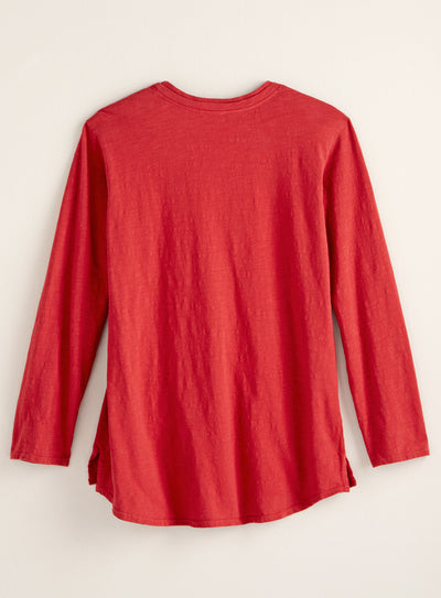 Classic Cotton High-Low Top - Slub Knit Solid FINAL SALE (No Returns)