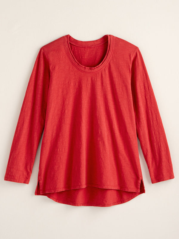 Classic Cotton High-Low Top - Slub Knit Solid FINAL SALE (No Returns)