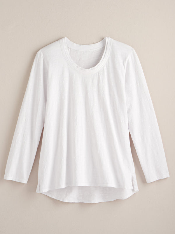 Classic Cotton High-Low Top - Slub Knit Solid FINAL SALE (No Returns)