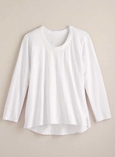 Classic Cotton High-Low Top - Slub Knit Solid FINAL SALE (No Returns)