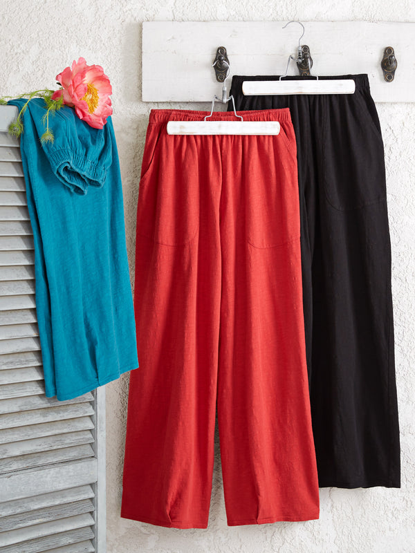 Classic Cotton Crop Pants - Slub Knit Solid FINAL SALE (No Returns)
