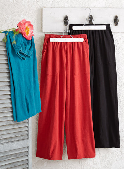 Classic Cotton Crop Pants - Slub Knit Solid FINAL SALE (No Returns)