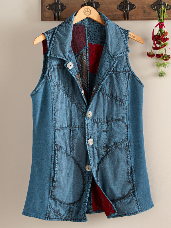 Patchwork Lace Reversible Vest FINAL SALE (No Returns)