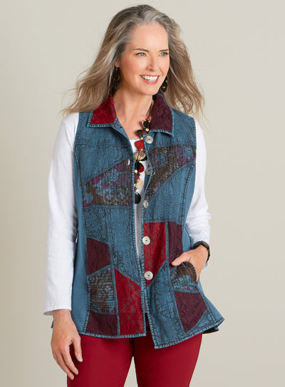 Patchwork Lace Reversible Vest FINAL SALE (No Returns)