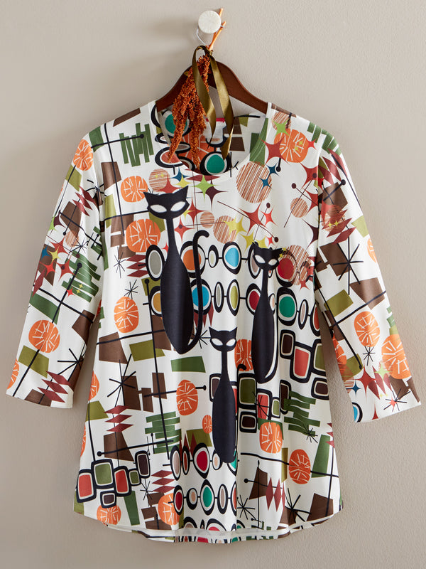 Mid Mod Meow Top