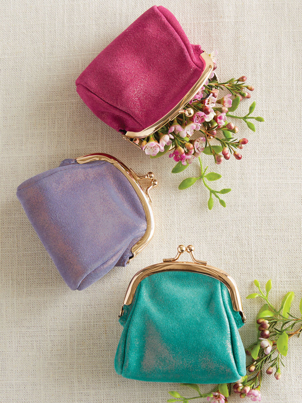 Sparkly Microsuede Coin Purse