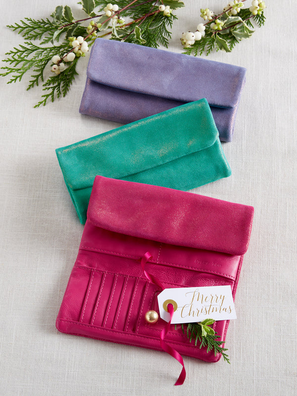 Sparkly Microsuede Trifold Wallet