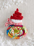 Fabric Snowman Magnetic Pin/Pendant Necklace