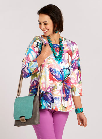 Butterfly Dreamscape Pocket Top FINAL SALE (No Returns)