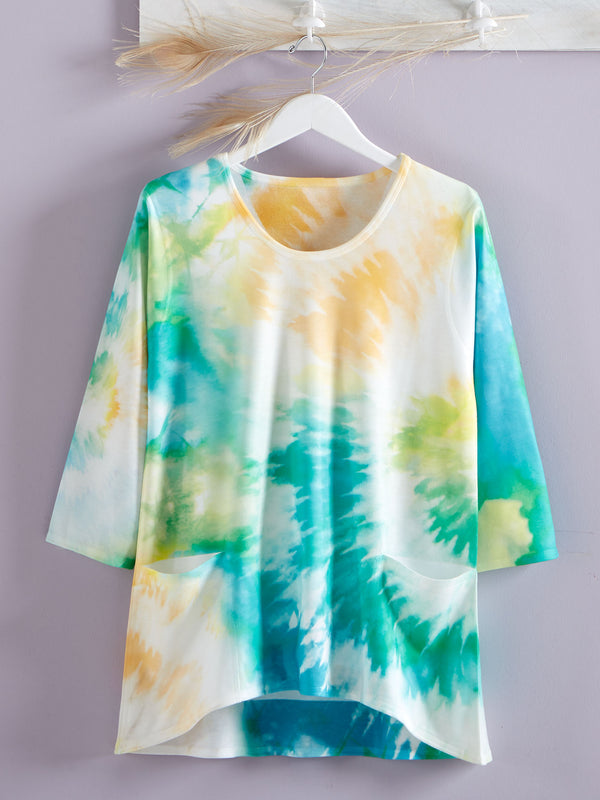 Terry Tie-Dye Pocket Top