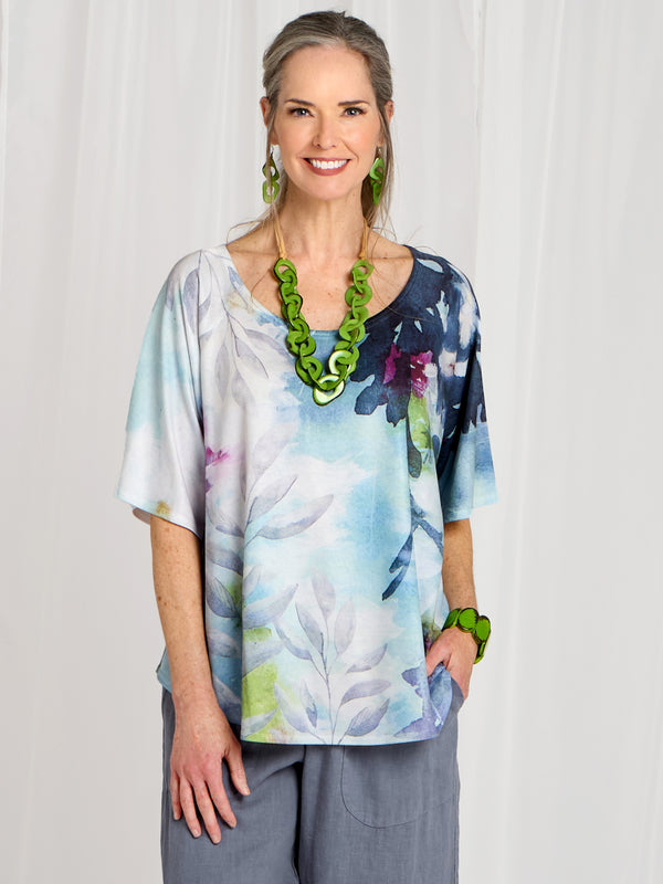 Sun Print Floral Top FINAL SALE (No Returns)
