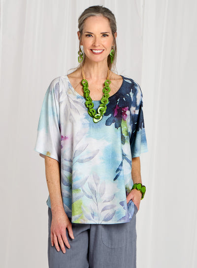 Sun Print Floral Top FINAL SALE (No Returns)