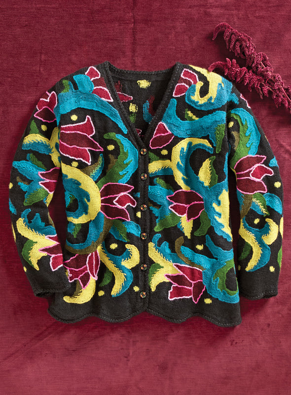 Andean Jacquard Hand-Knit Cardigan FINAL SALE (No Returns)