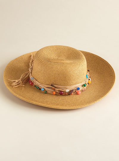 Boho Beaded Sun Hat