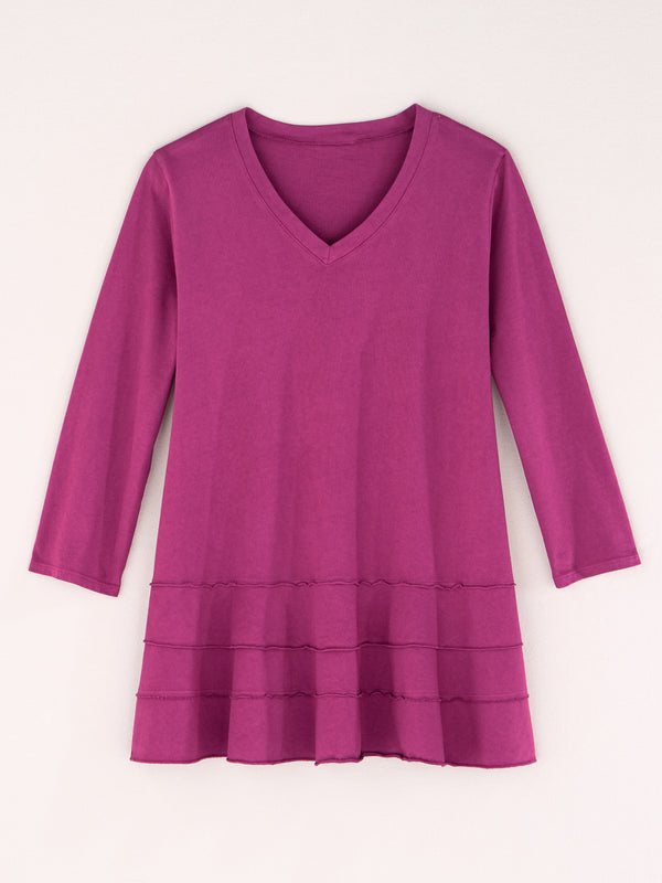 Cotton Comforts Tiered V-Neck Tunic