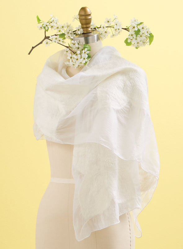 Cloudflower Felted Chiffon Wrap