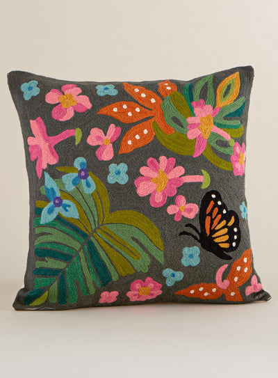 Tropical Butterfly Throw Pillow - Square FINAL SALE (No Returns)