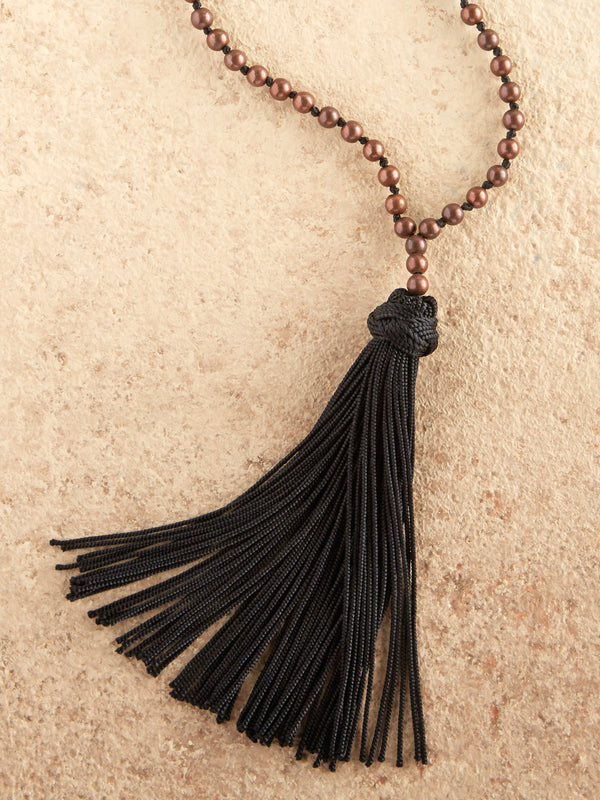 Moroccan Silk Tassel Necklace