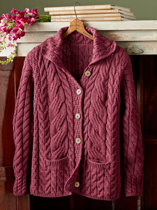 Irish Rose Cable Cardigan FINAL SALE (No Returns)