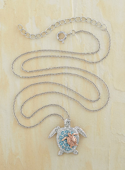 Mother and Child Turtle Necklace