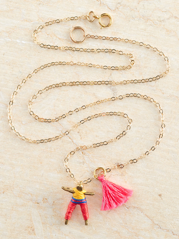 Guatemalan Worry Doll Necklace