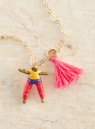 Guatemalan Worry Doll Necklace