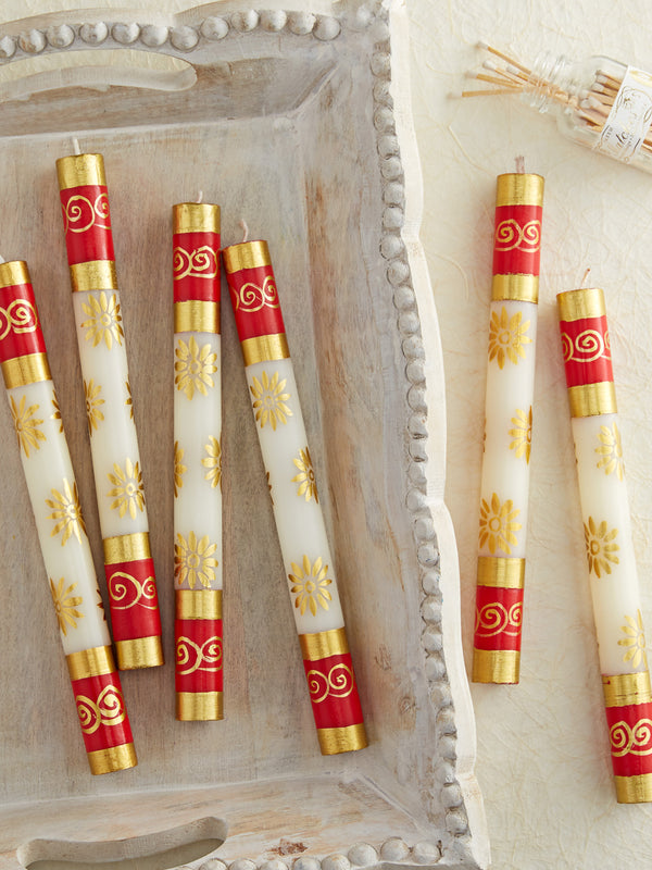 Festive Sun Hand-painted Candles FINAL SALE (No Returns)