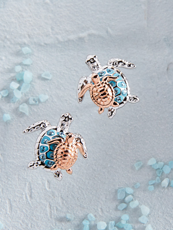 Mother and Child Turtle Earrings