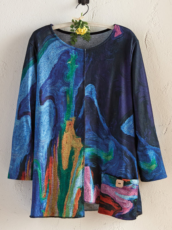 Impressionist Skies A-line Pocket Top