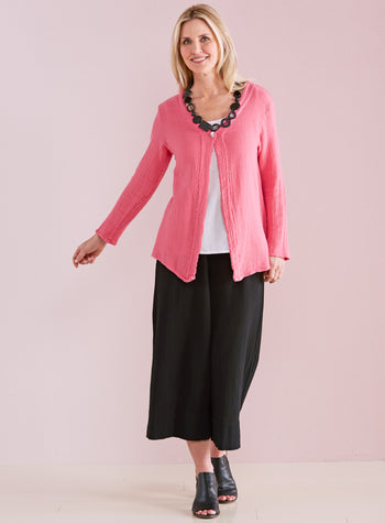 Nantucket One-Button Cotton Gauze Jacket