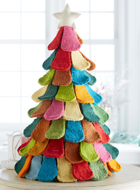 Rainbow Harmony Hand-felted Tree - Large
