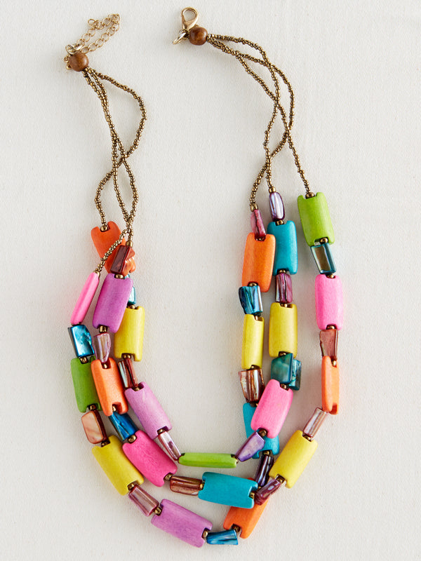Tropical Tile Necklace and Earrings Set