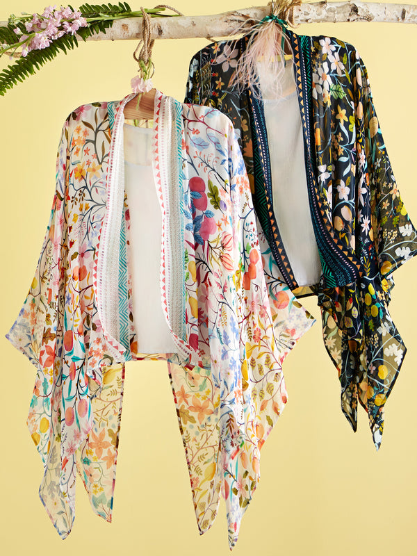 Floral Geometry Kimono Topper