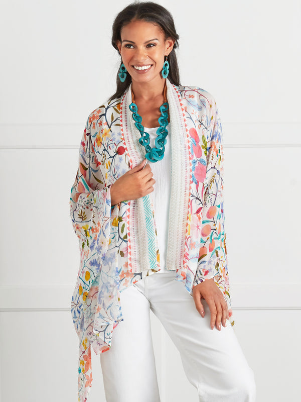 Floral Geometry Kimono Topper