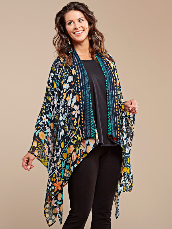 Floral Geometry Kimono Topper