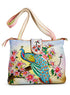 Hand-painted Leather Peacock Tote Bag FINAL SALE (No Returns)