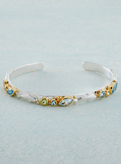 Dolphin Gemstone Cuff Bracelet