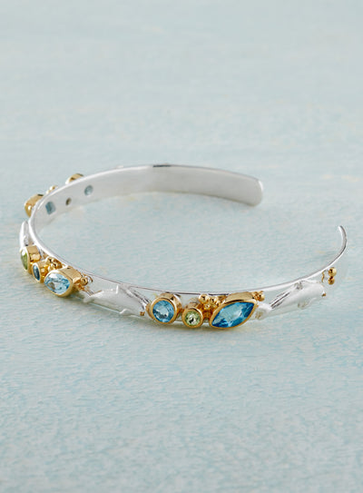 Dolphin Gemstone Cuff Bracelet