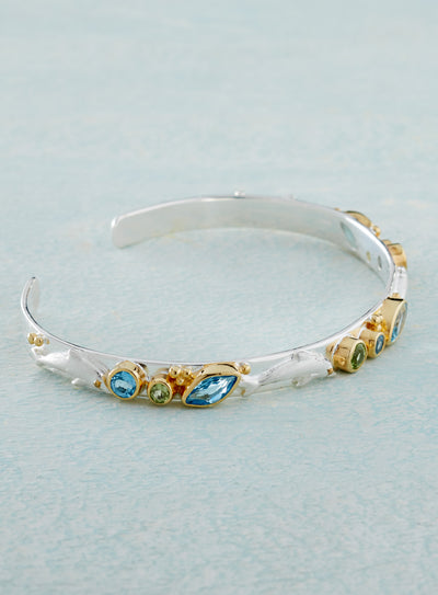 Dolphin Gemstone Cuff Bracelet