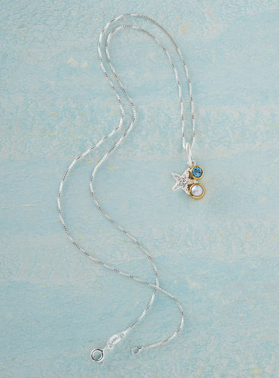 Blue Topaz Starfish Necklace