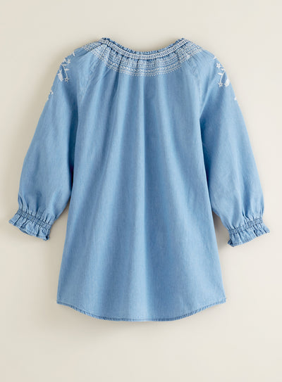 Boho Blues Embroidered Top