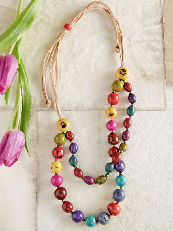 Pambil Palm Rainbow Necklace