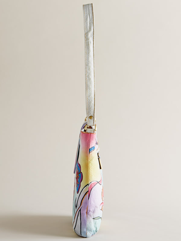 Hand-painted Blooms Leather Bag FINAL SALE (No Returns)